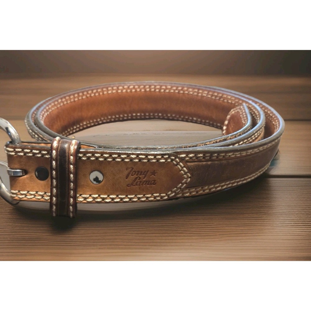 Tony Lama Mens Size 46 Double Stitch Stockman Tan Cheyenne Leather Trim 9349L